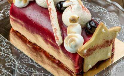Bûche de Noël lait de poule et canneberge l'Armoire à glaces