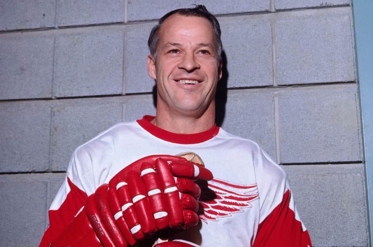 MAILMASTER MONTREAL, QC - 1970's: Gordie Howe #9 of the Detroit Red Wings poses for a photo in Montreal, Canada. (Photo by Denis Brodeur/NHLI via Getty Images) Subject: gettygordie On 2014-03-07, at 3:55 PM, Grant, Rob wrote: MONTREAL, QC - 1970's: Gordie Howe #9 of the Detroit Red Wings poses for a photo in Montreal, Canada. Gordie Howe Wings.jpg