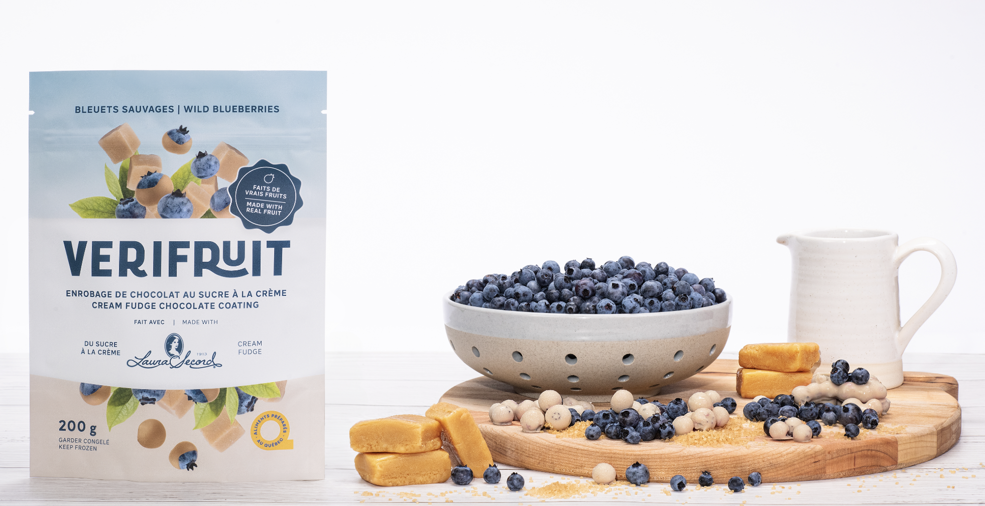 Les bleuets enrobés de sucre à la crème de VERIFRUIT