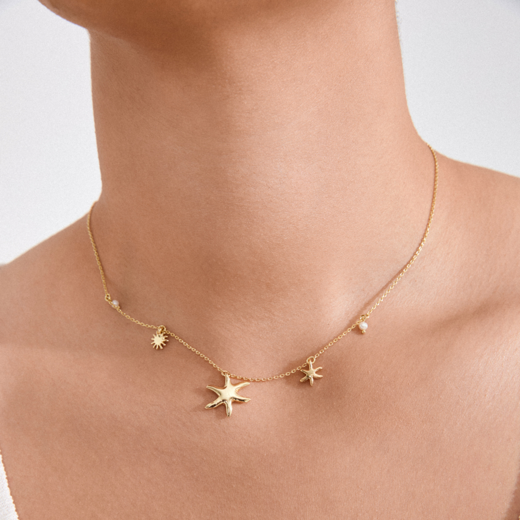 Collier perles et breloques pilgrim