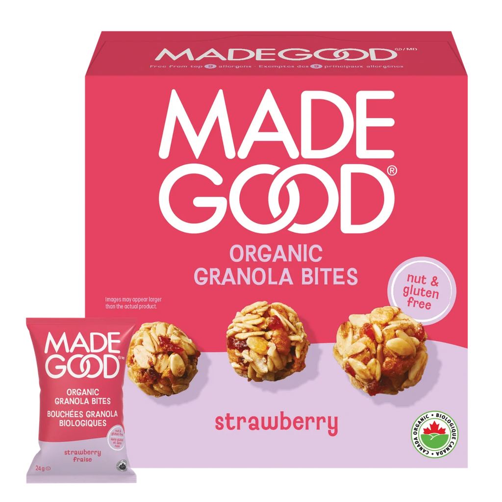Bouchées granola biologiques à la fraise